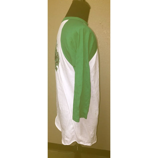 Vintage PHI MU Fraternity/Sorority Spring Formal 2003 Green & White Long Sleeve Shirt - A+ Stuff