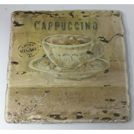 Cappuccino Ceramic Wall Hanging Decor- about 8x8 inches