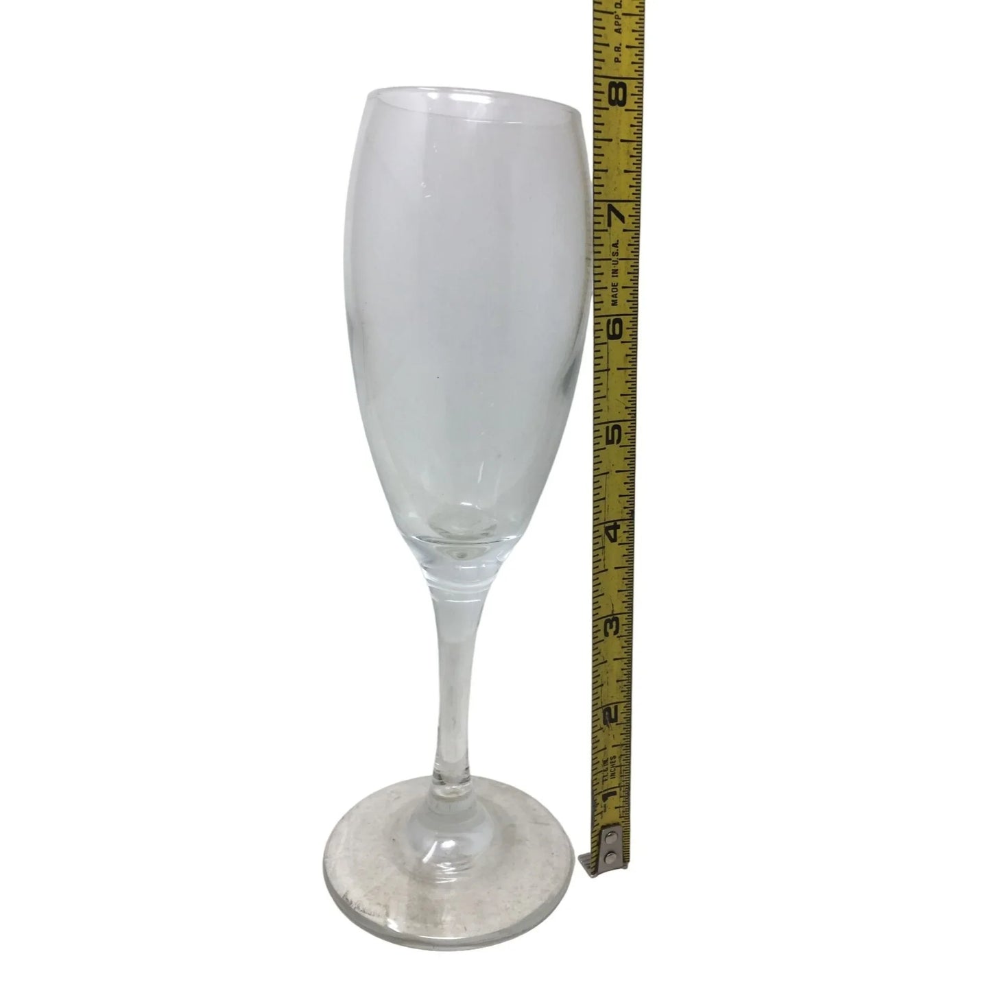 Set of 3 Clear Stemmed Glass Champagne Flutes- About 8" Tall Each - A+ Stuff