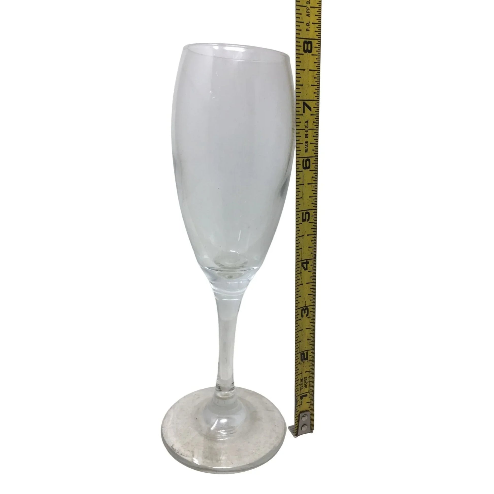 Set of 3 Clear Stemmed Glass Champagne Flutes- About 8" Tall Each - A+ Stuff