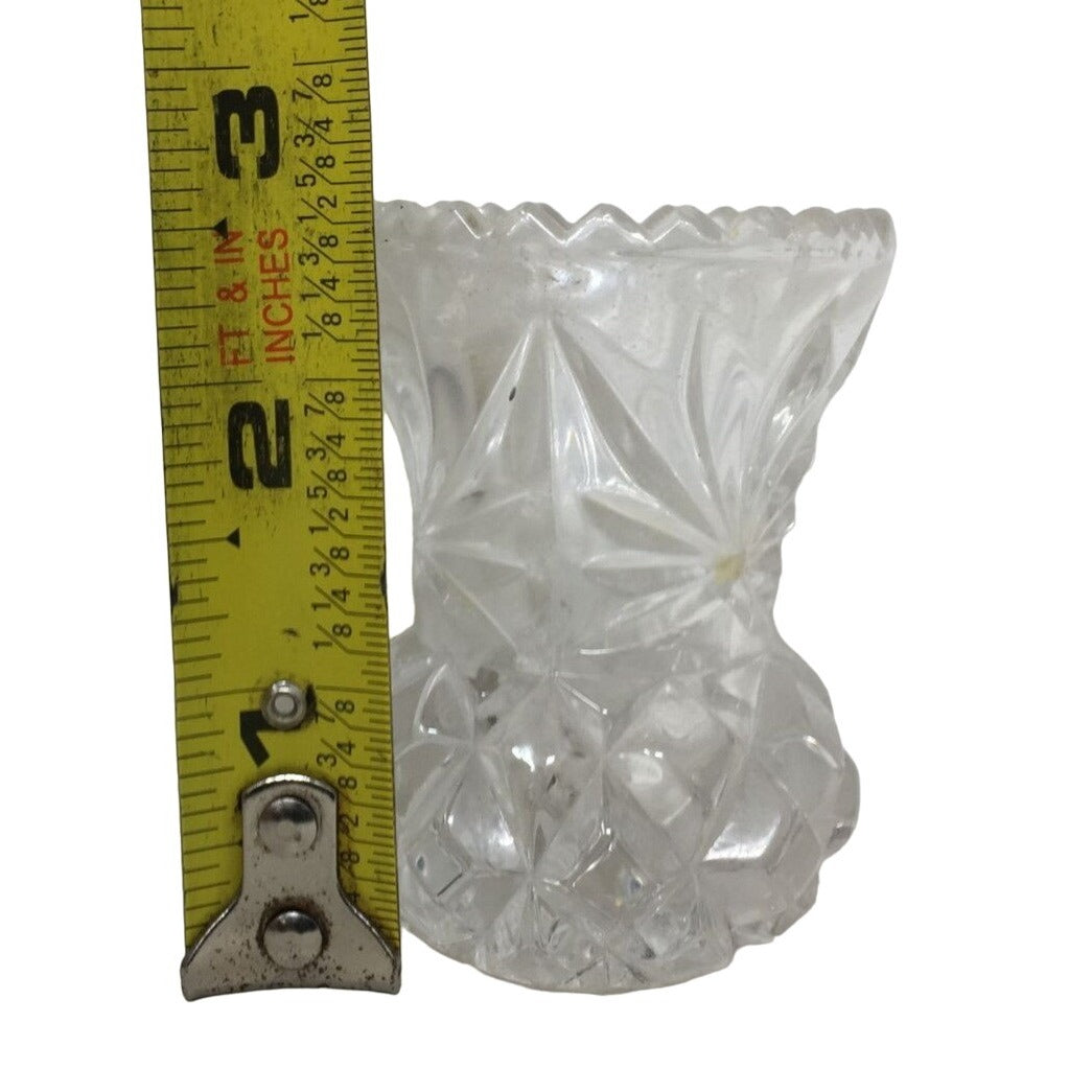 Small Antique Vintage Cut Glass Toothpick Holder