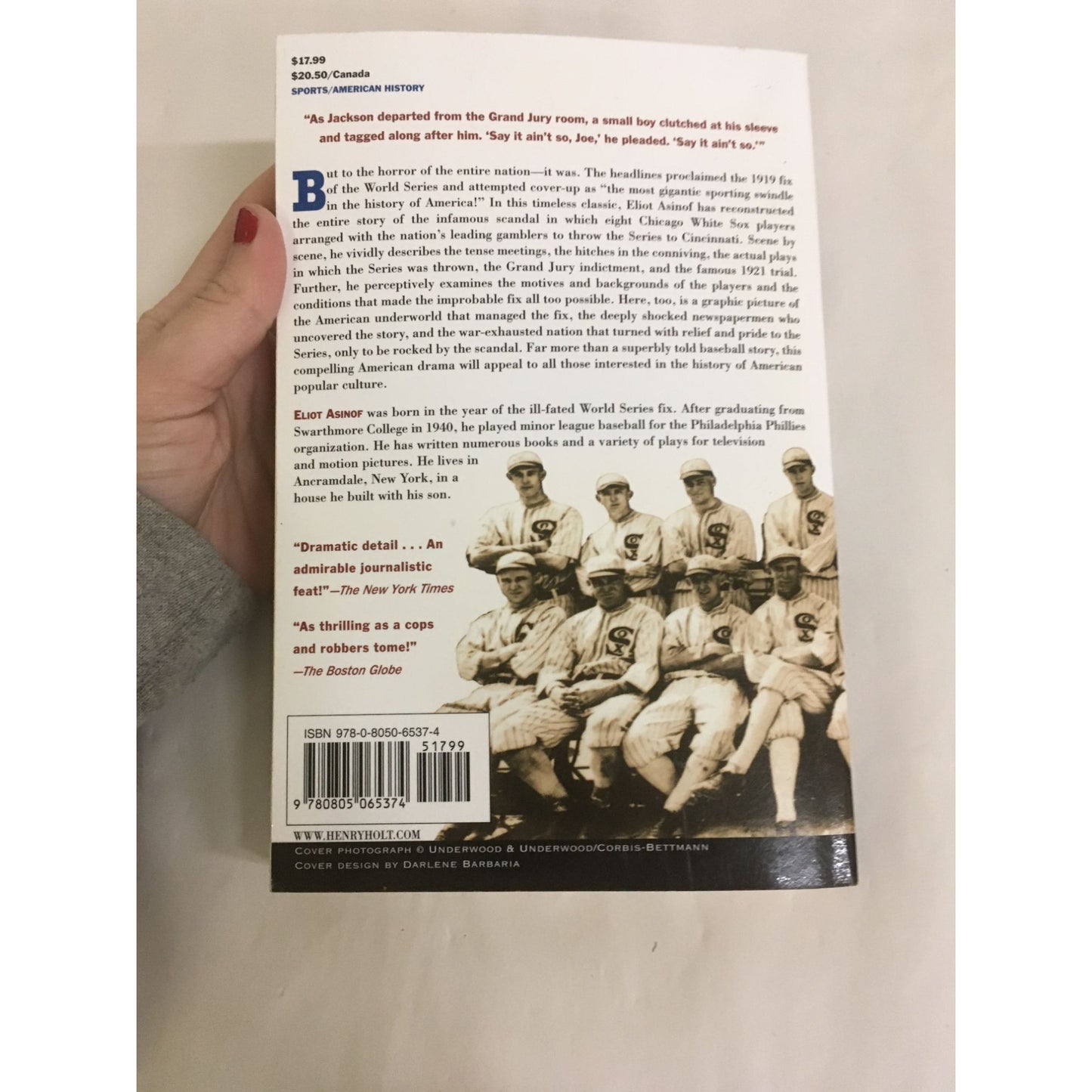 Eight Men out: the Black Sox and the 1919 World Series by Eliot Asinof