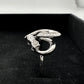 Beautiful Heart Shaped Diamond Accent Ring Sterling Silver Size 5.25