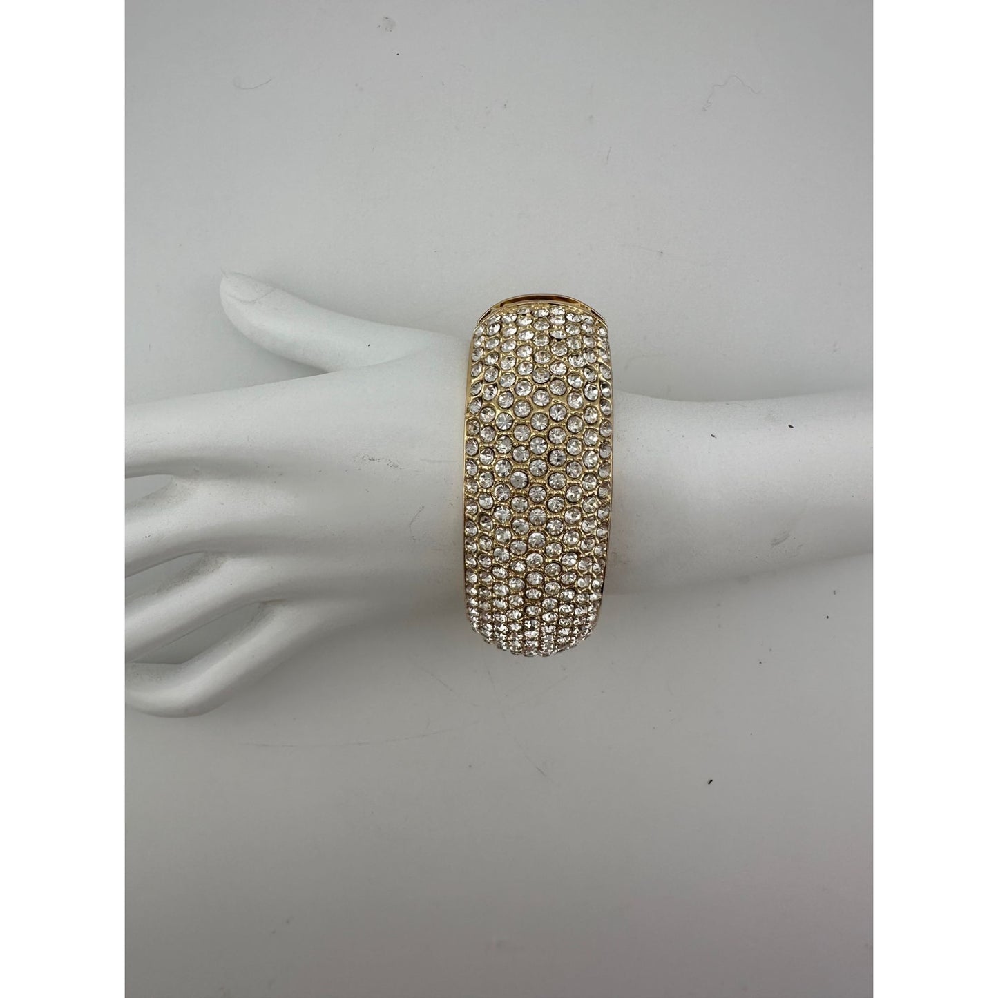 Wide Rhinestone Bangle Bracelet