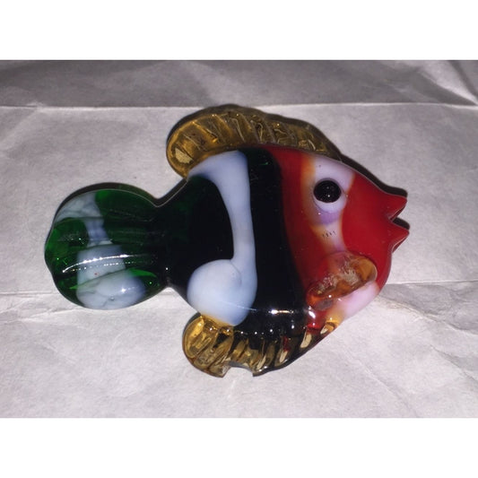 Vintage Colorful Glass Fish Magnet- About 1 3/4 inches