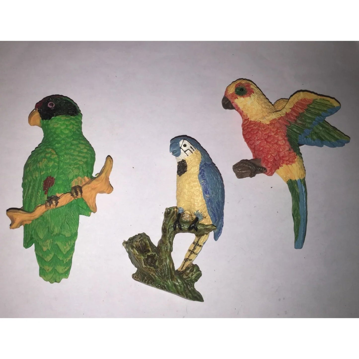 Set of 3 Vintage Parrot Bird Refrigerator Magnets - A+ Stuff