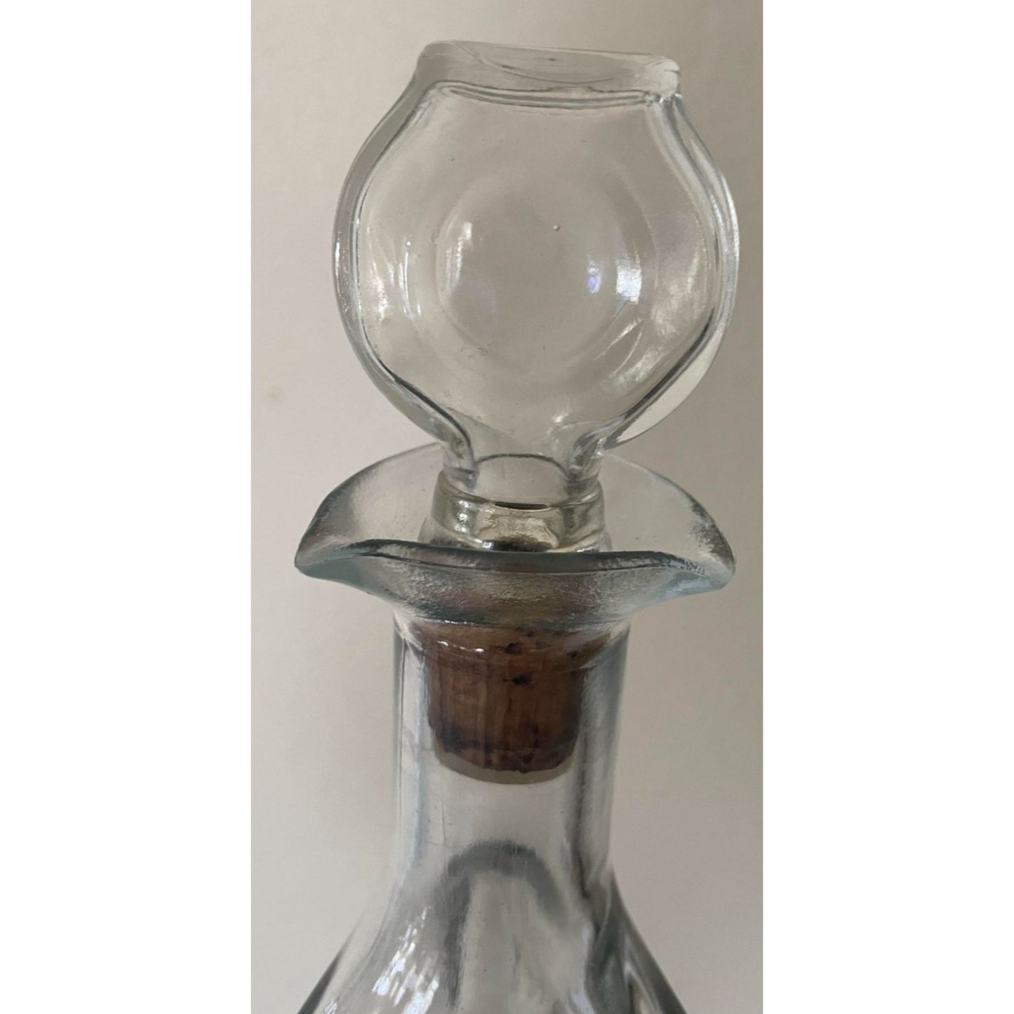 Vintage 3 Sided Clear Glass Decanter Bottle