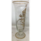 50th Anniversary Tall Clear Glass Footed Vase with Gold Tone Flowers