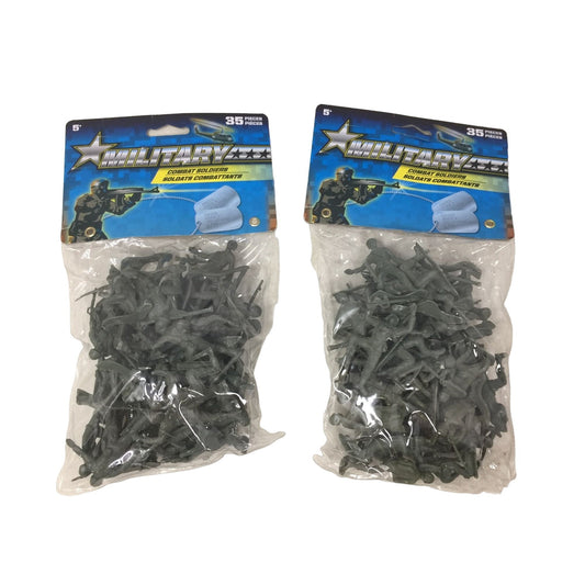 Greenbrier Games Toy Green Military Combat Soldiers (2 Packs with 35 Pieces in each)