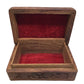 Hand Carved Brown Wooden Trinket Box/Jewelry Box