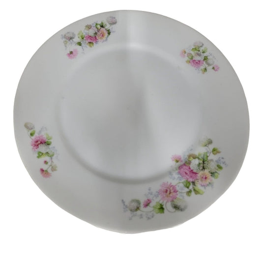 12 Bavaria White Plates with Peony Flowers printed around the border