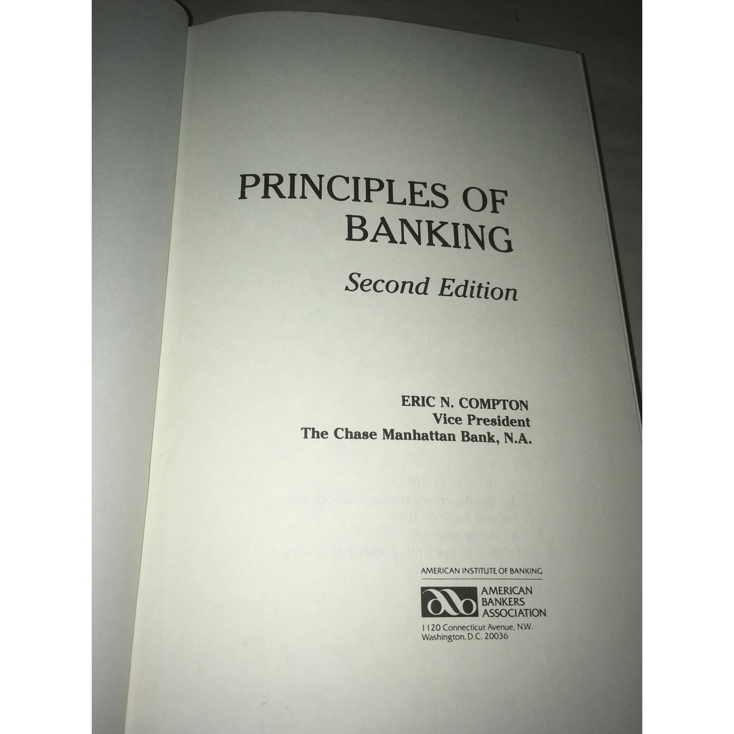 Principles of Banking by Eric N Compton Hardcover Book