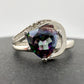 Trillion Cut Mystic Topaz Ring Size 7 - Sterling