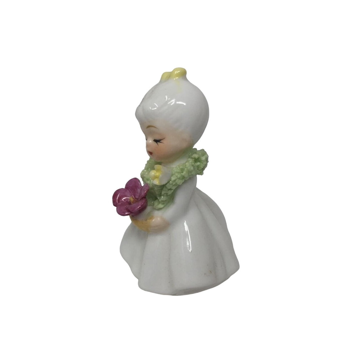 Vintage NAPCO Bone China Flower Girl Figurine- 2 inches tall