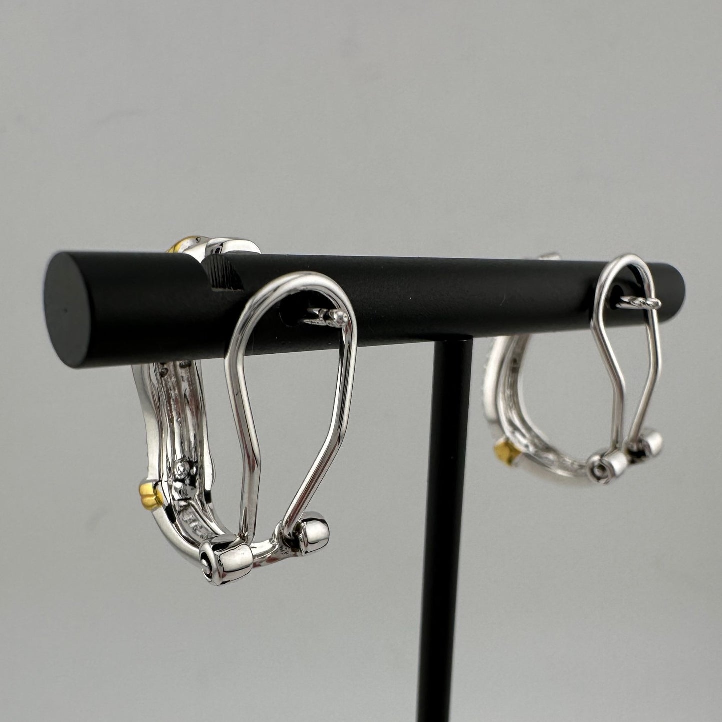 Elegant Diamond Accent French Lock Earrings