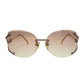 YSL - Yves Saint Laurent Amber / Rose Colored Rimless Sunglasses with Case
