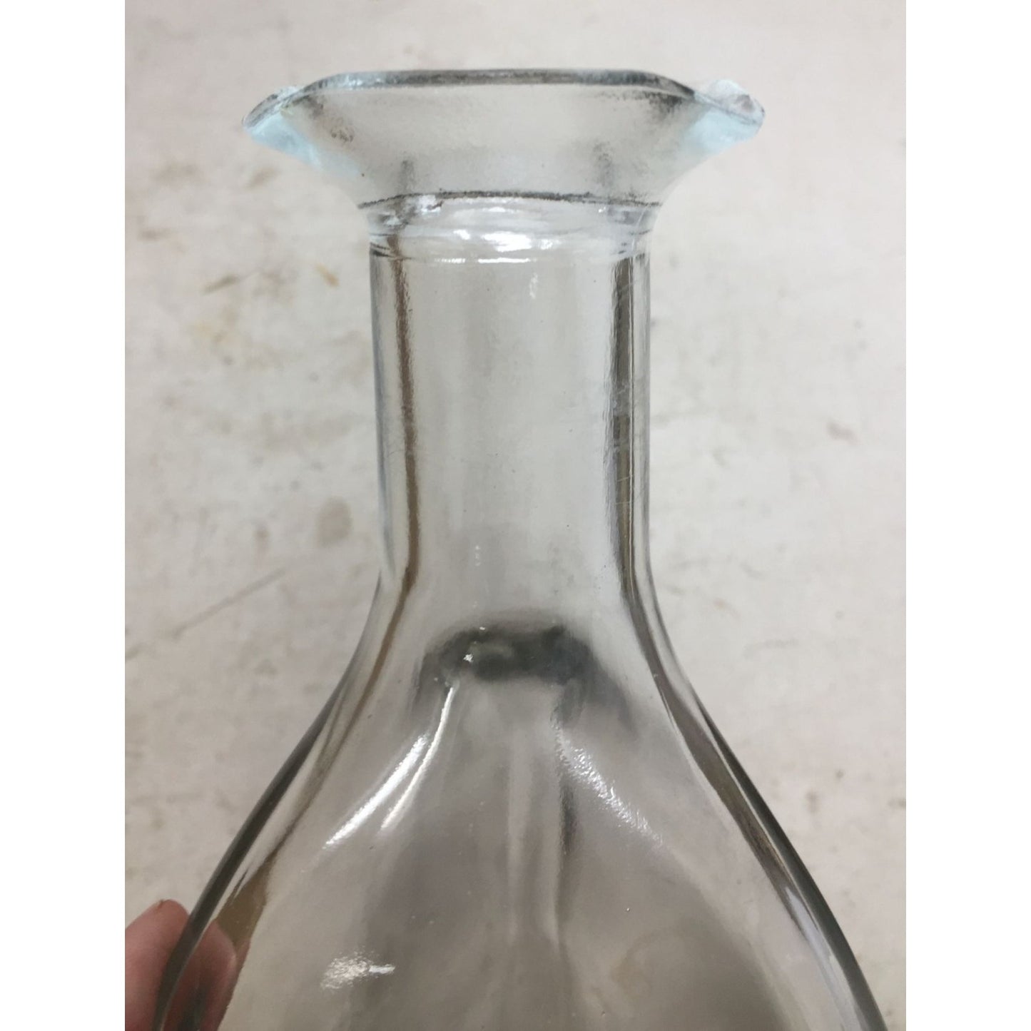 Vintage 3 Sided Clear Glass Decanter Bottle