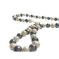 14kt Gold Hand Knotted 7mm Peacock Black (Bluish) & White Pearl Necklace 17"
