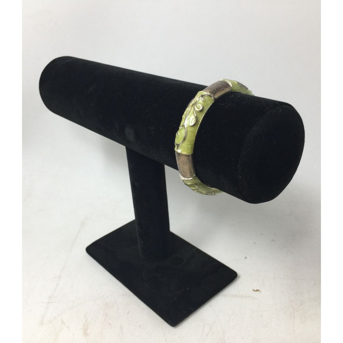 Women's Green and Silver Bangle Bracelet