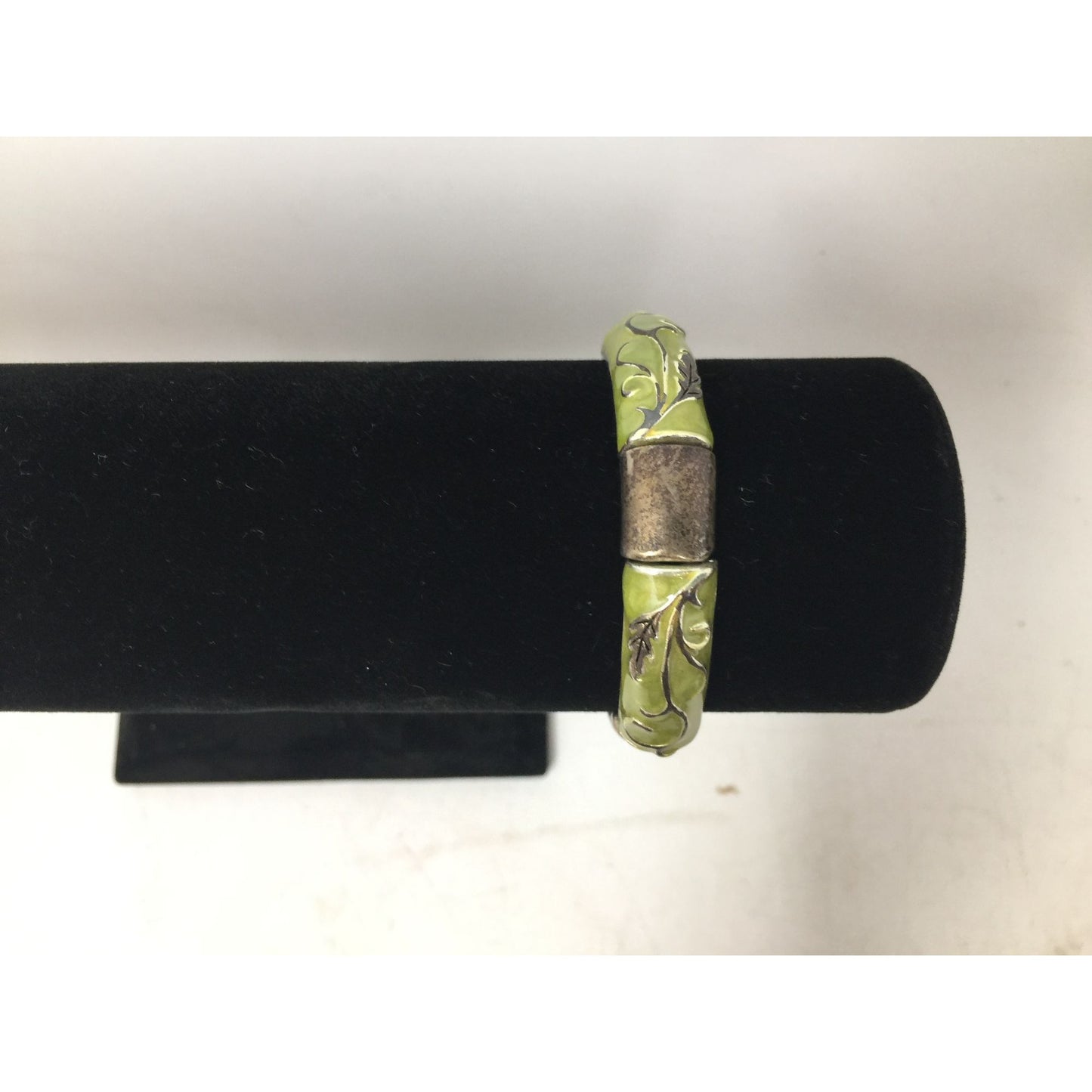 Women's Green and Silver Bangle Bracelet