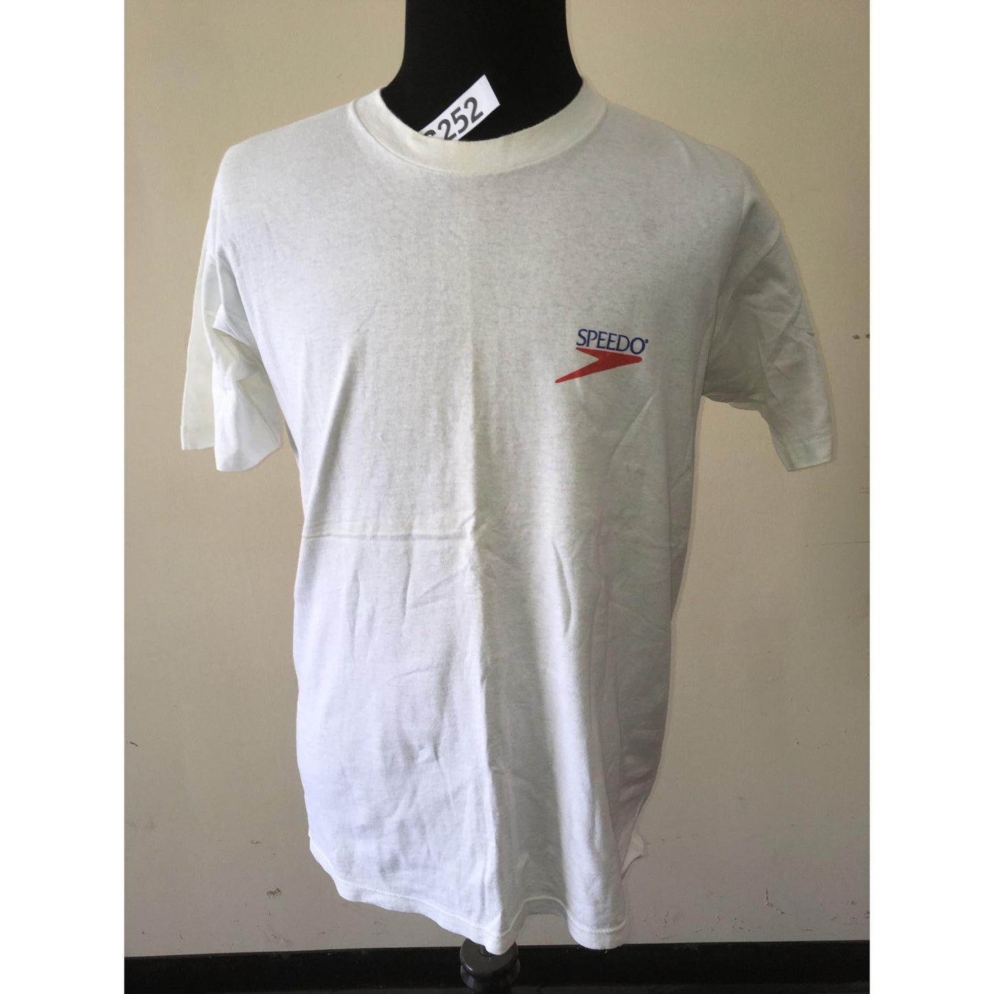 Mens White Speedo Short Sleeve Tee Shirt Size Large