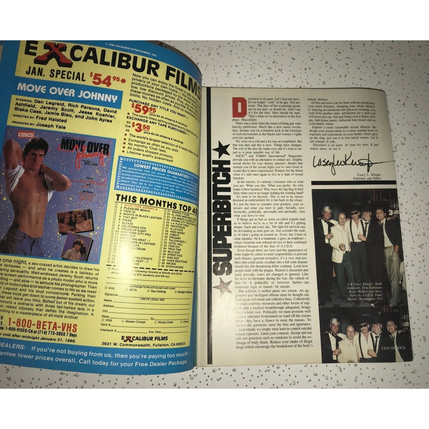 JOCK Vintage Magazine Jan. 1986 1st Anniversary Special Issue