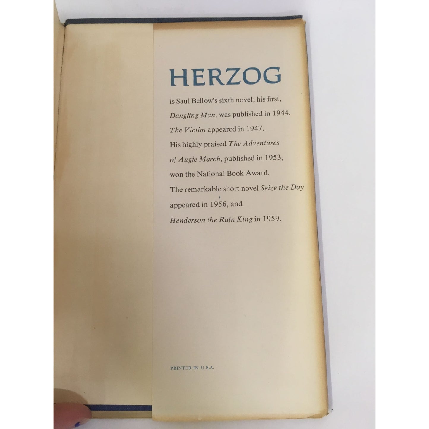 Herzog by Saul Bellow Hardback Book