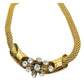 Vintage Givenchy Mesh / Herringbone / Snake Necklace w Floating Rhinestones