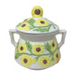 Beautiful Sunflowers! Retro Lidded Tea Set w Pot, Sugar Dish & Creamer Pitcher