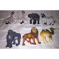 Set of 7 Vintage Zoo/Wild Animal Magnets- Giraffes, Elephant, Gorilla/Ape, Camel, Zebra, Lion - A+ Stuff