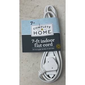 Complete Home 7-Foot Flat Indoor Extension Cord 3-Outlet 2 Prong