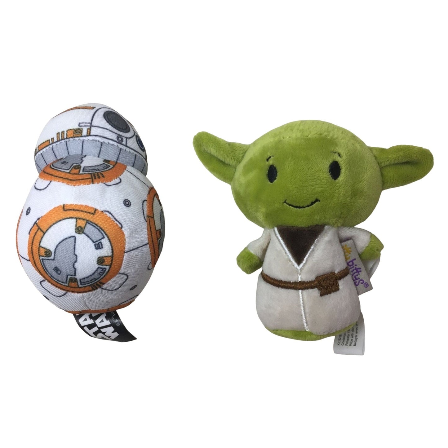 Two Small Star Wars Plush Toys- Baby Yoda and BB8 The Force Awakens