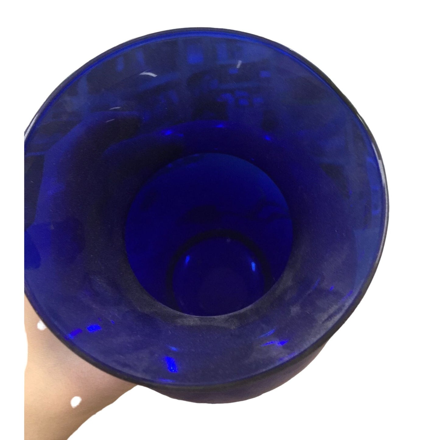 Large Vintage 10.5 Inch Cobalt Blue Flower Vase