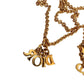 Christian Dior Logo Letter Charm Style Necklace