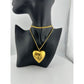 Women's Beautiful Gold Tone Necklace with Large Heart Pendant