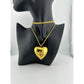 Women's Beautiful Gold Tone Necklace with Large Heart Pendant