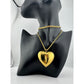 Women's Beautiful Gold Tone Necklace with Large Heart Pendant