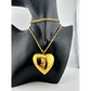 Women's Beautiful Gold Tone Necklace with Large Heart Pendant