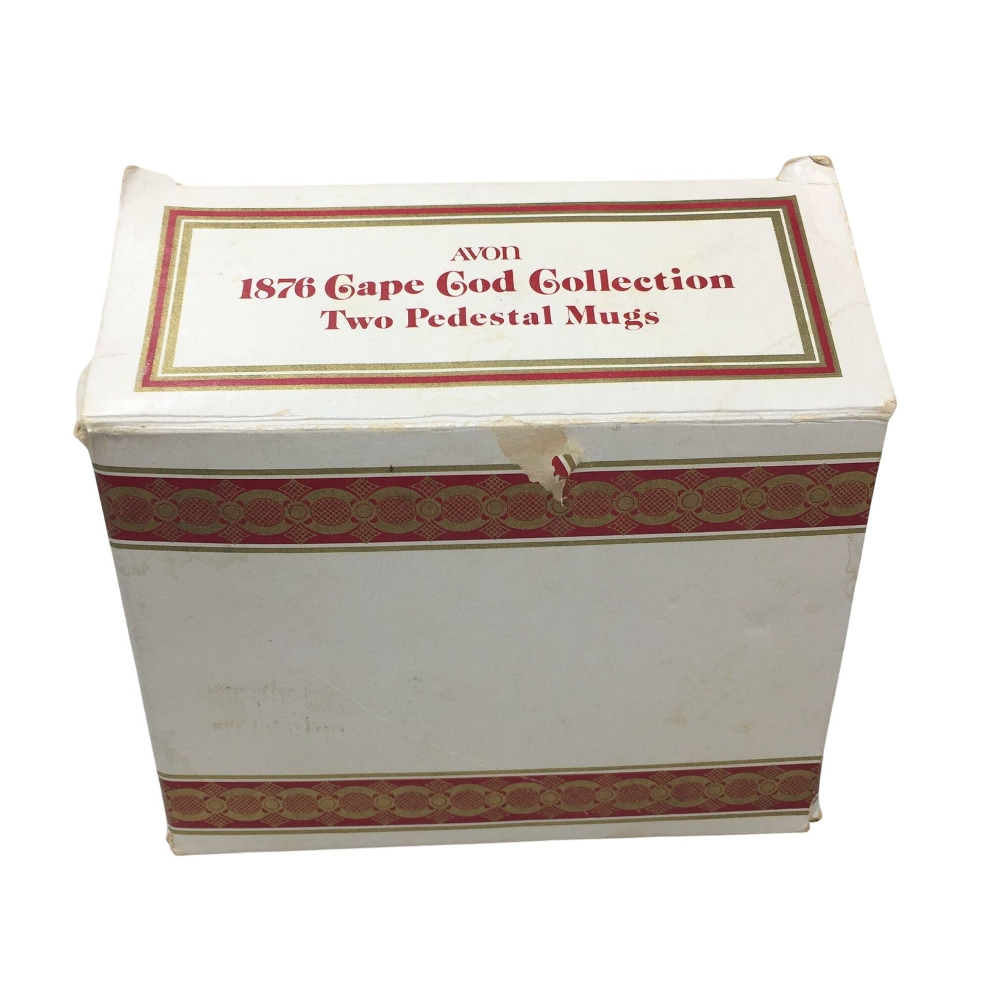 Vintage Avon 1876 Cape Cod Ruby Red Glass Pedestal Mugs (2) in Orig Box A+ Stuff  A+ Stuff Mugs