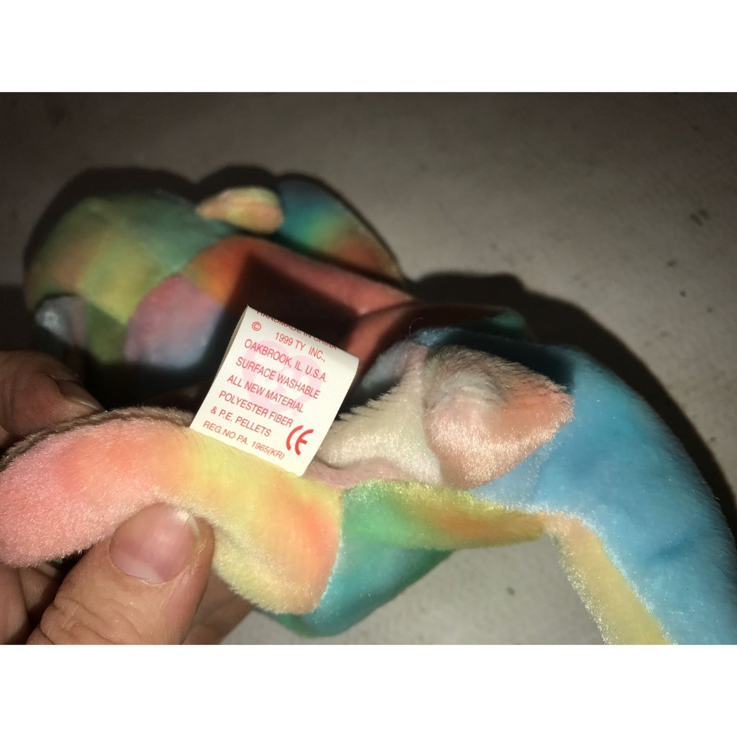 1998 Sammy the Bear tie-dye Beanie Baby TY Beanie Baby  A+ Stuff Plush Toys / Stuffed Animals