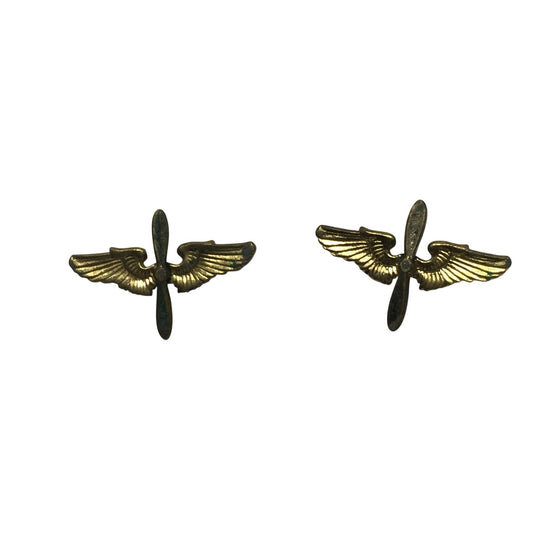 Vintage Gold Tone US Army Air Force Officer's Collar Pins (2)