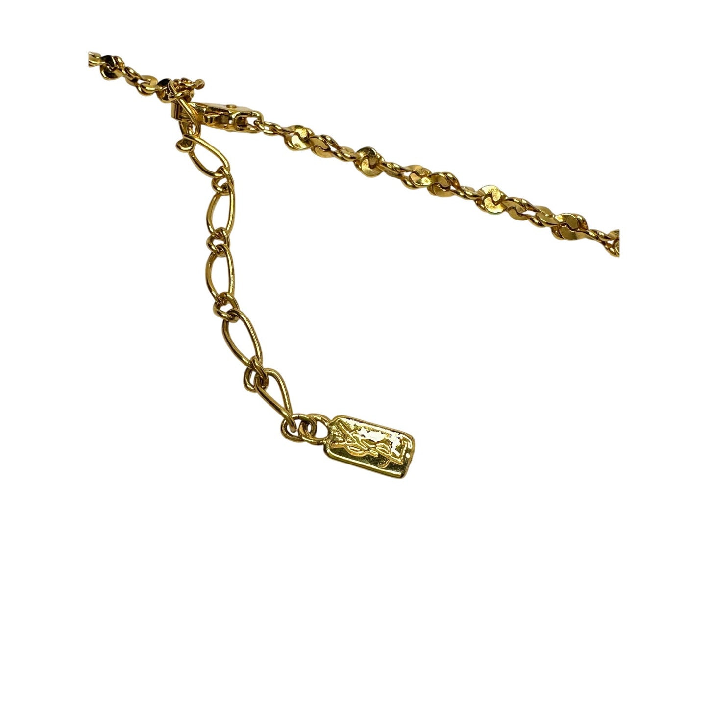 Vintage Yves Saint Laurent (YSL) Gold Plated Filigree Ball Necklace 26" Long