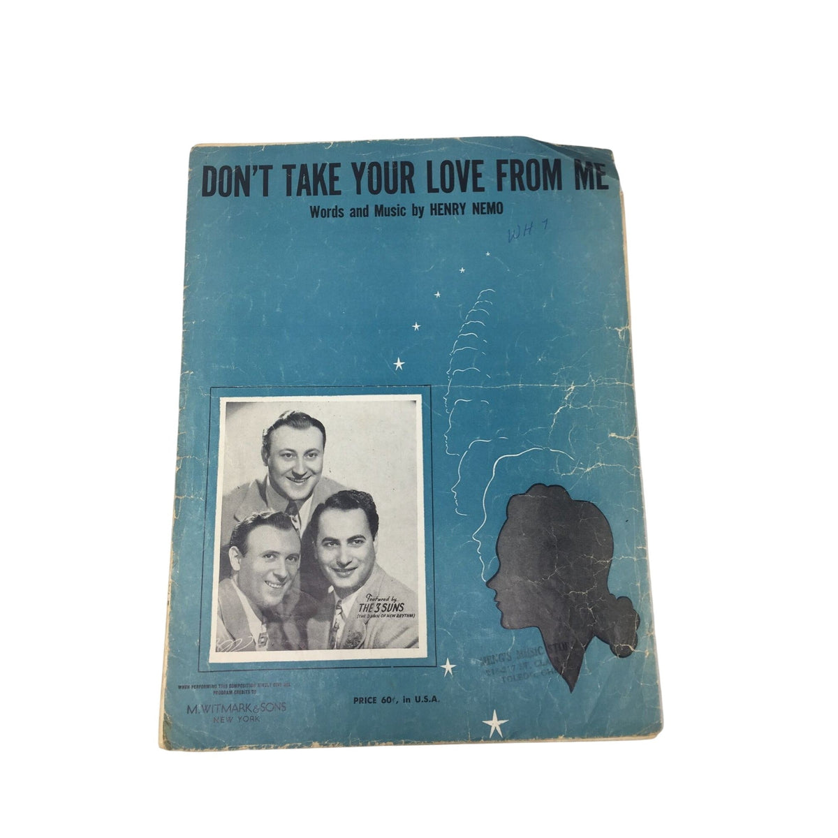 Vintage Sheet Music for "Don't Take Your Love From Me" A+ Stuff  A+ Stuff Sheet Music