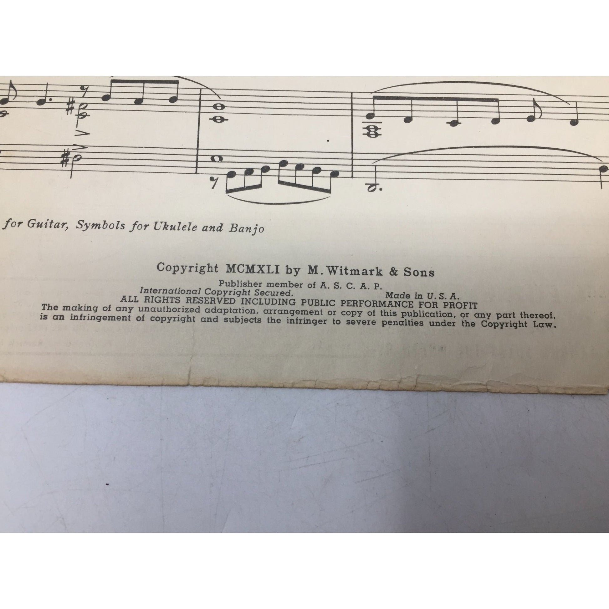 Vintage Sheet Music for "Don't Take Your Love From Me" A+ Stuff  A+ Stuff Sheet Music