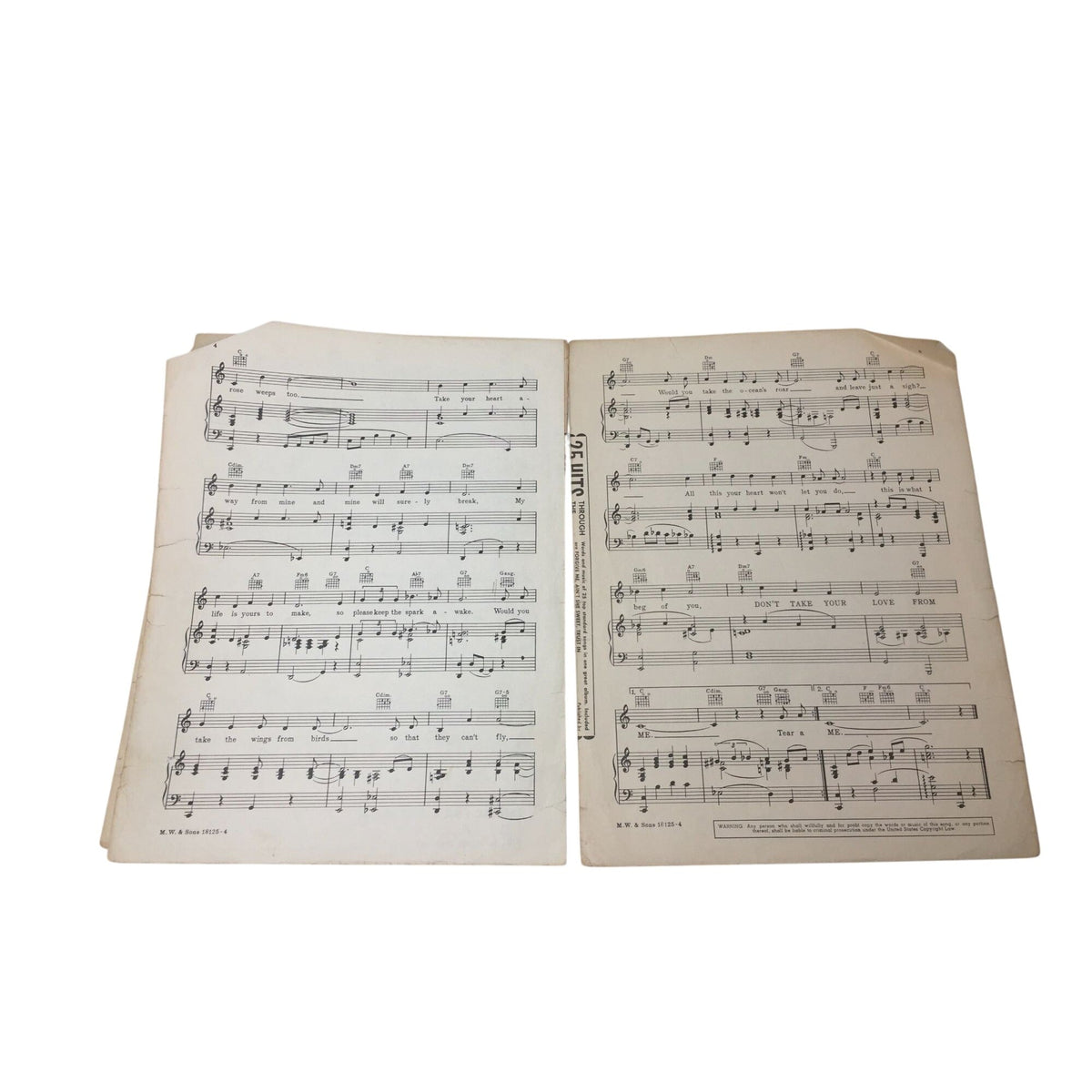 Vintage Sheet Music for "Don't Take Your Love From Me" A+ Stuff  A+ Stuff Sheet Music