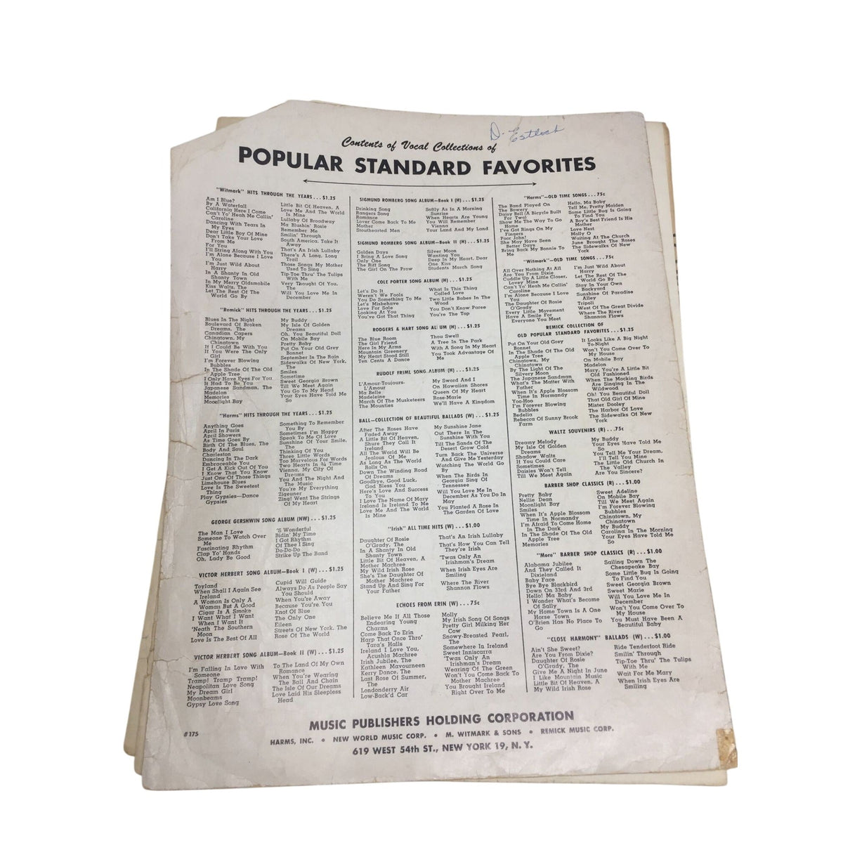 Vintage Sheet Music for "Don't Take Your Love From Me" A+ Stuff  A+ Stuff Sheet Music