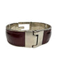 Gucci G-Logo Hinged Cuff Bracelet - Burgundy Patent Leather Band