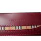 Burberry Burgundy Leather Key  Holder with Nova Check Accents