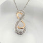 Beautiful  INFINITY Necklace - 14kt Gold & Sterling Silver with Natural Diamonds