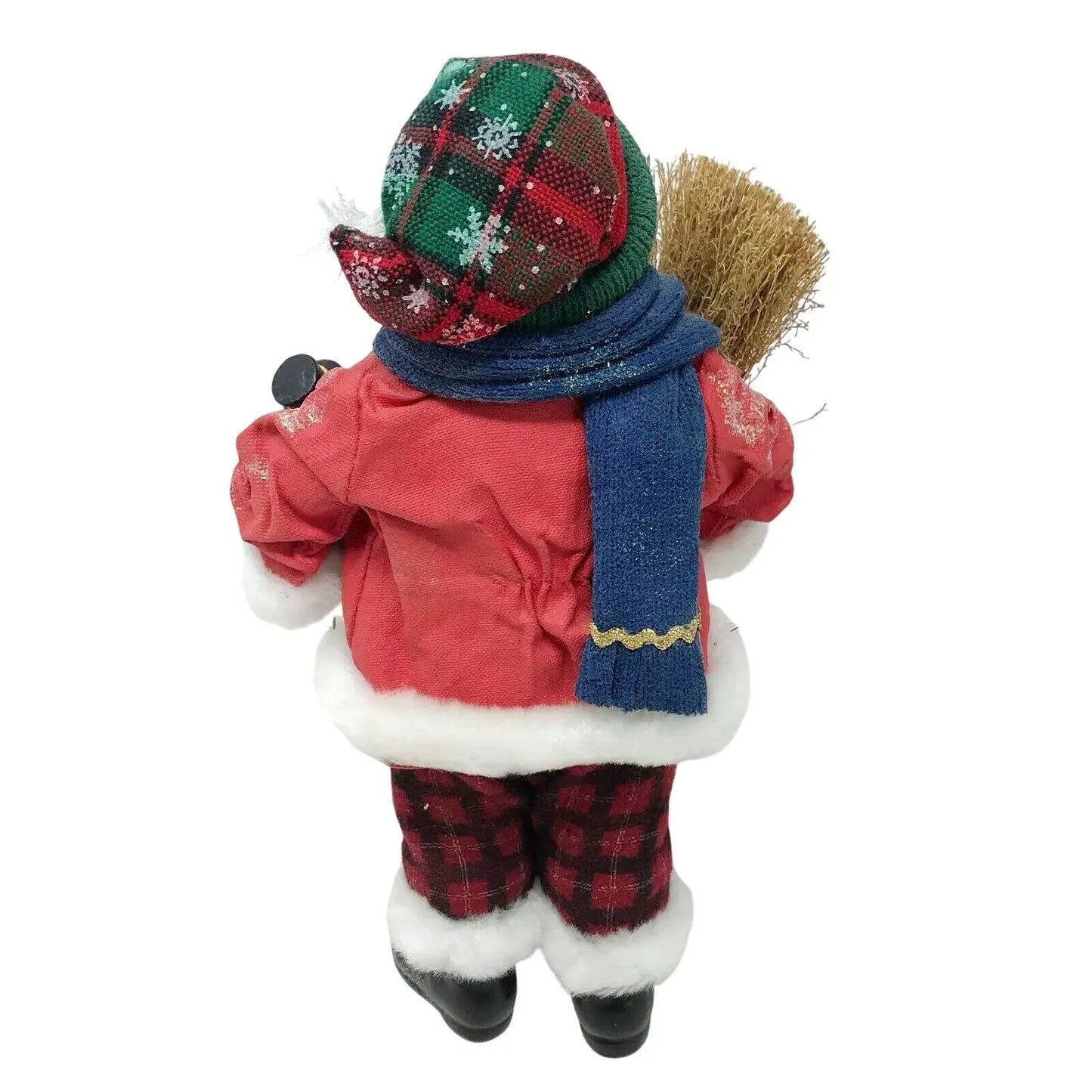 Smiling SNOWMAN with Broom and Bell CHRISTMAS Decor Holidays Xmas A+ Stuff